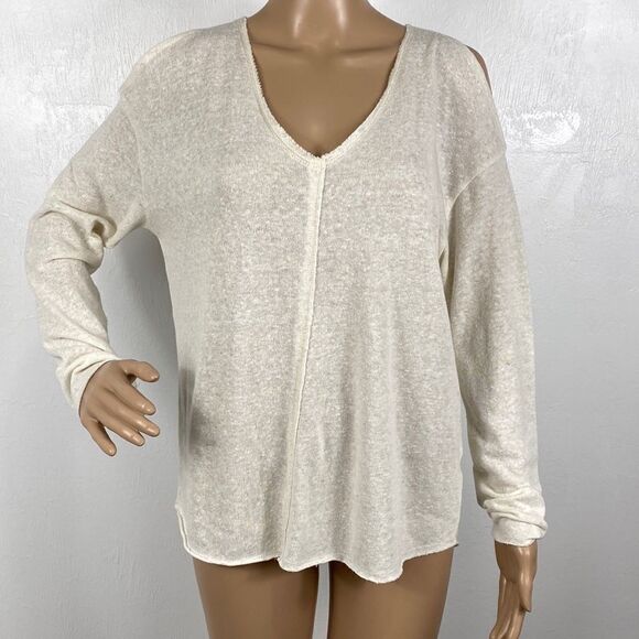 Project Social T Boho Ivory Relaxed Fit Long Sleeve Top size M - Picture 1 of 7